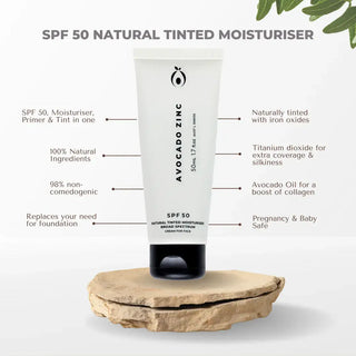 Avocado Zinc,SPF50 Natural Tinted Moisturiser,694536823044,Sunscreen,Skin-Nomad