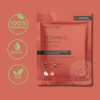 BEAUTYPRO,VITAMIN C Brightening Sheet Mask - 100% Biodegradable,mask,,Skin-Nomad