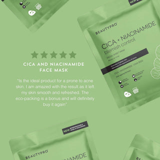 BEAUTYPRO,CICA + NIACINAMIDE Blemish Control Mask - 100% Biodegradable,mask,,Skin-Nomad