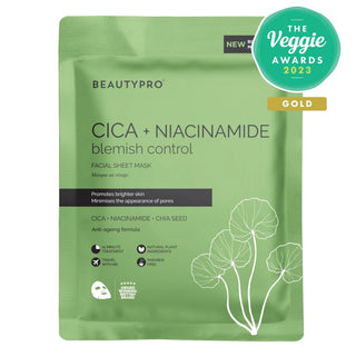 BEAUTYPRO,CICA + NIACINAMIDE Blemish Control Mask - 100% Biodegradable,mask,,Skin-Nomad