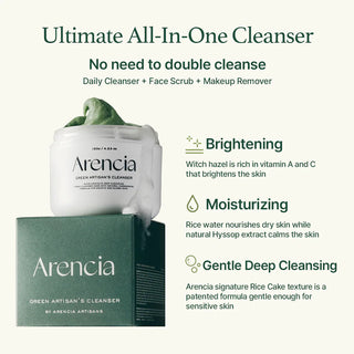 ARENCIA,Fresh Green Rice Mochi Cleanser,8809562190981,Facial Cleansers,Skin-Nomad