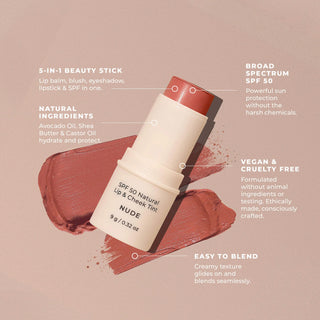 Avocado Zinc,SPF 50 Natural Lip & Cheek Tint,blush,694536823099,Skin-Nomad