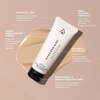 Avocado Zinc SPF50 Natural Tinted Moisturiser – Crème teintée SPF 50