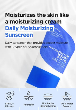 ISNTREE,Hyaluronic Acid Watery Sun Gel SPF50+,sunscreen,8809686384204,Skin-Nomad