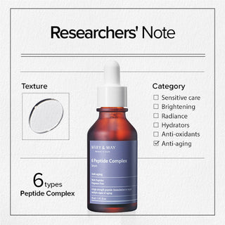 Mary&May,6 Peptide Complex Serum,8809670680824,Face Serums,Skin-Nomad