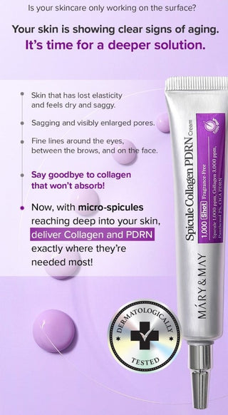 Mary&May,Spicule Collagen PDRN Cream,Lotions & moisturisers,Skin-Nomad