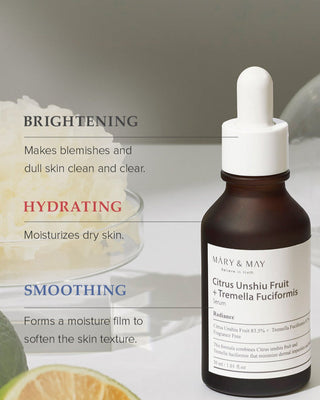 Mary&May,Citrus Unshiu + Tremella Fuciformis Serum,8809670680855,Lotions & moisturisers,Skin-Nomad
