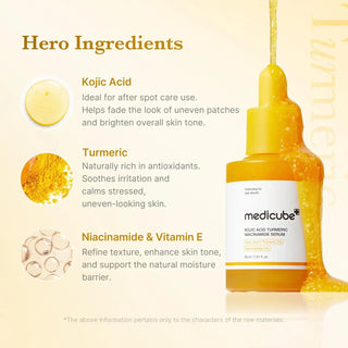 Medicube,Kojic Acid Turmeric Niacinamide Serum,Face Serums,Skin-Nomad