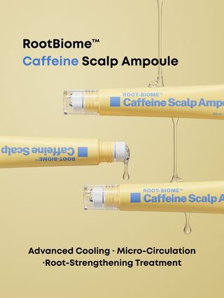 NINE LESS Root-Biome Caffeine Scalp Ampoule — application